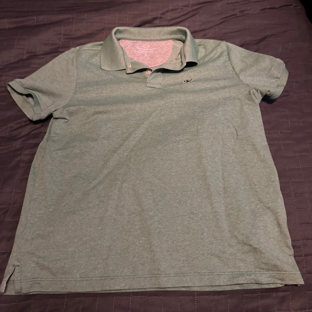 Vineyard Vines Green Youth M Edgartown Polo